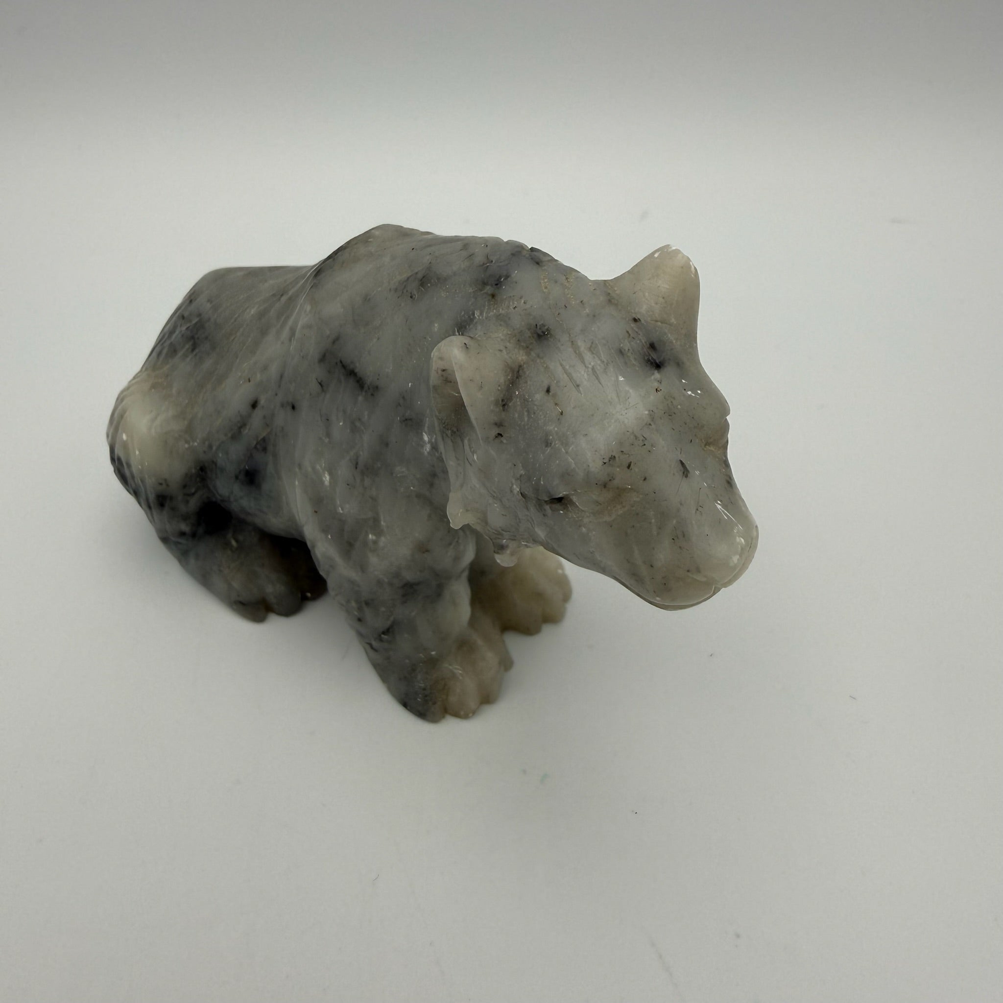 Antike Inuit Speckstein Figur I Bär I Kanada Eskimo Kunst I Handarbeit I 10 cm Showroom Ansbach