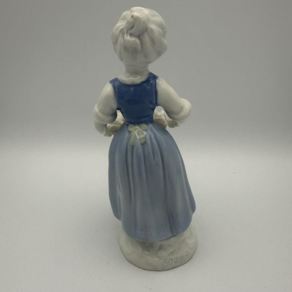 Vintage Gerold Porzellan Figur Mädchen mit Blumenkorb Bavaria Handbemalt 50er Gerold Porzellan