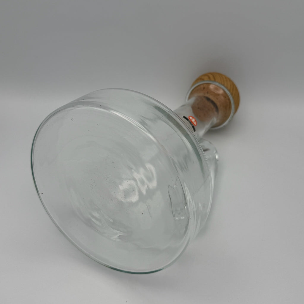 Ingrid Glas Vintage Karaffe I Mit Original Holz Korkverschluss I Mid-Century Dekanter 1970er I Top Zustand 26 cm Ingrid Glas