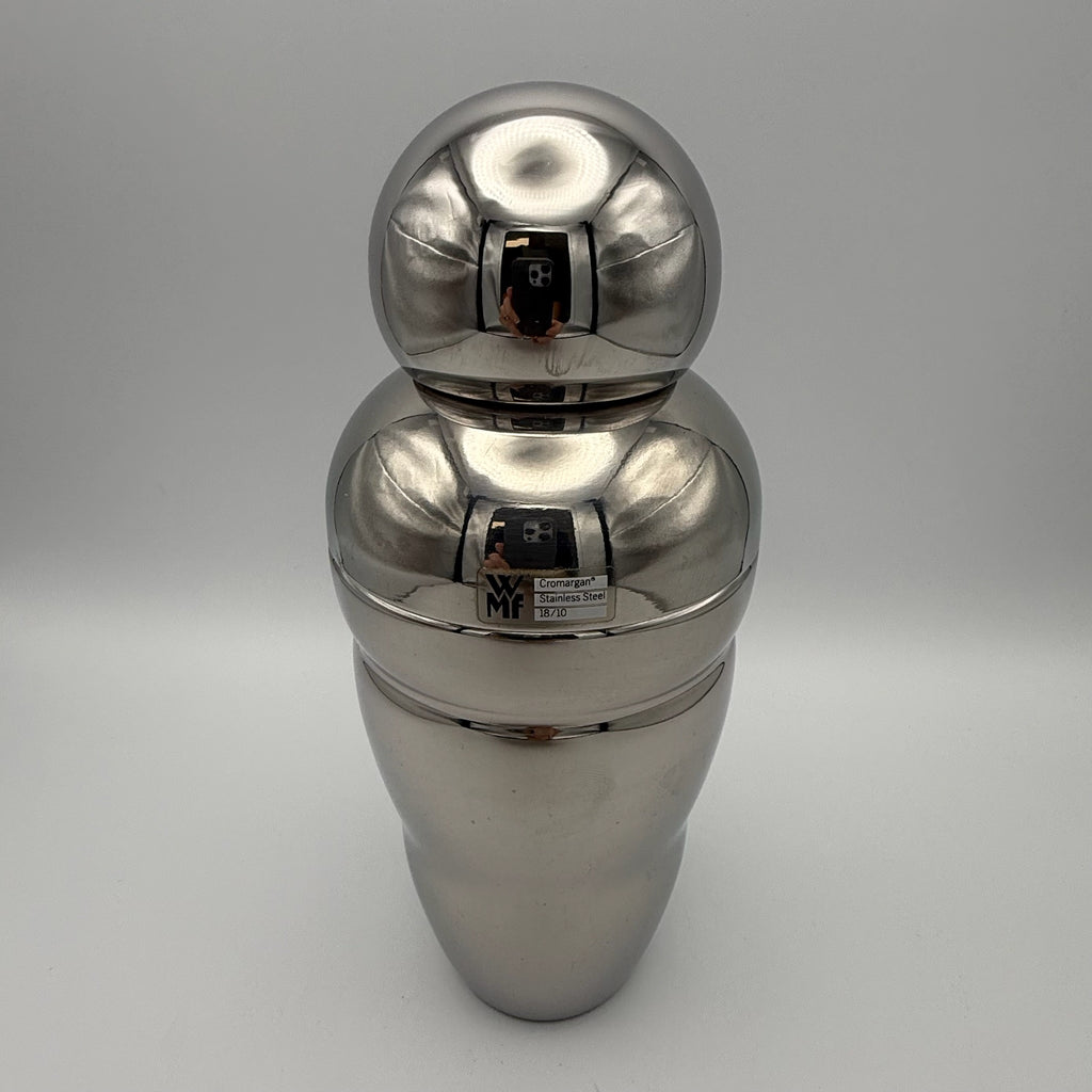 WMF Design-Cocktailshaker I Entwurf Matteo Thun 1980er I Cromargan 18/10 I Original-Aufkleber I Postmodern 21 cm WMF