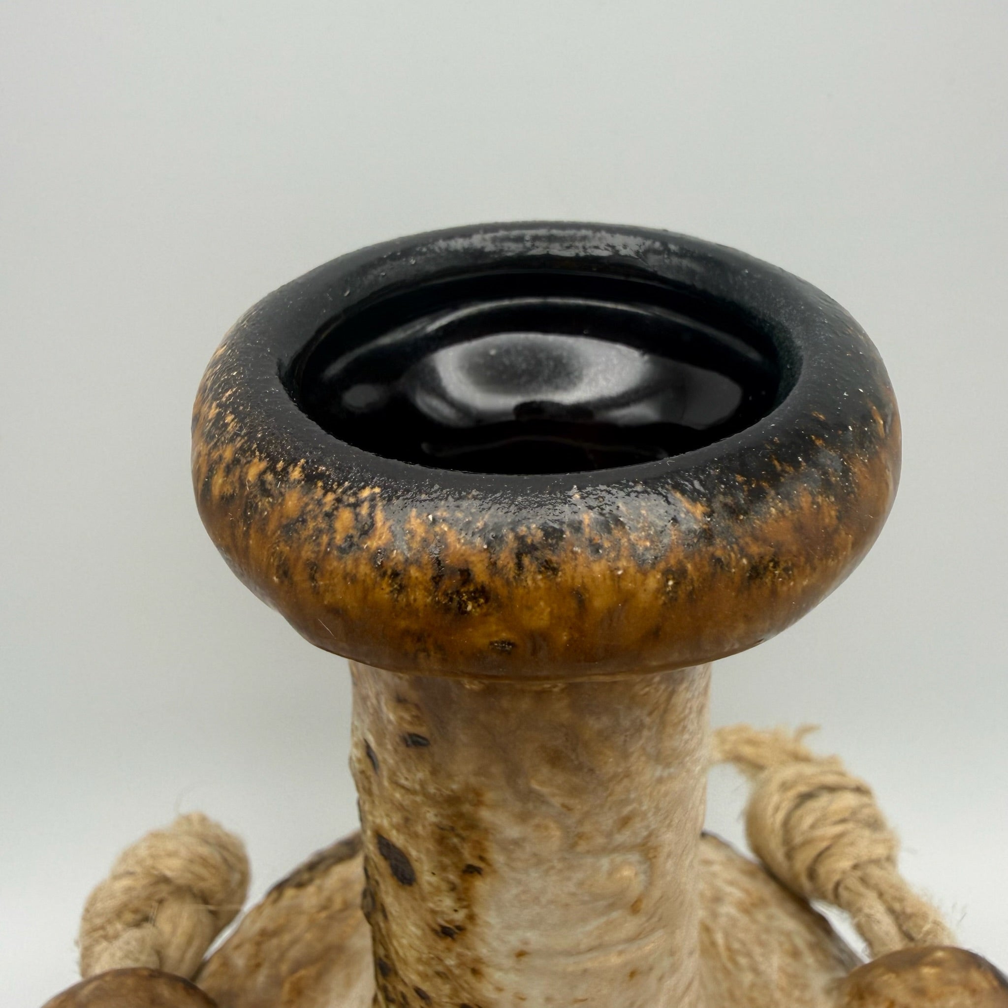Dümler & Breiden Fat Lava Vase 1105-22 I Kordel-Dekor Braun Beige Schwarz I WGP Kunstkeramik Mid-Century ca. 1970 Dümler & Breiden