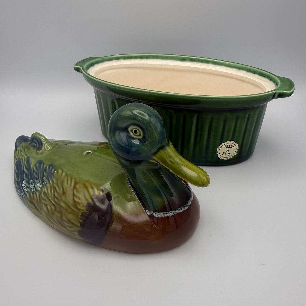 2er Set Frz. Ur-Pastetenformen 1950er I Ente & Fasan Terre a Feu I Unbenutzt Showroom Ansbach