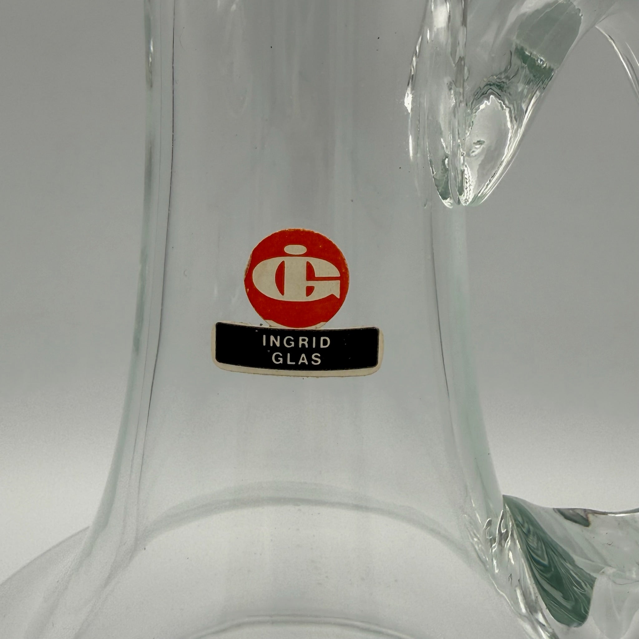 Ingrid Glas Vintage Karaffe I Mit Original Holz Korkverschluss I Mid-Century Dekanter 1970er I Top Zustand 26 cm Ingrid Glas