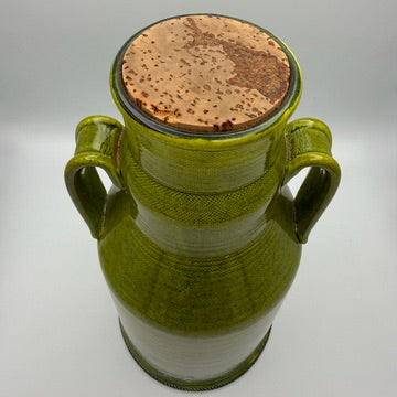 Ikonische Baldelli XL Henkelkanne 1960er I Grüne Mid-Century Keramik Karaffe mit Korken I Italy Modernist Design 31 cm I Top-Zustand Baldelli
