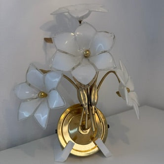 3tlg. Paolo Venini Murano Glas Florentiner Set I 3-flammiger Kronleuchter & 2 Wandlampen 1970er I Italienisches Design Chrom I Rarität Showroom Ansbach