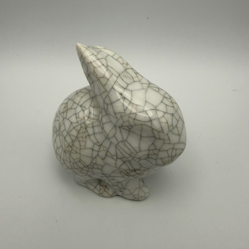 Lichte VEB Porzellan Hase I DDR Design I Walter Bosse Stil I Craquelé I Signiert I 7 cm Lichte VEB