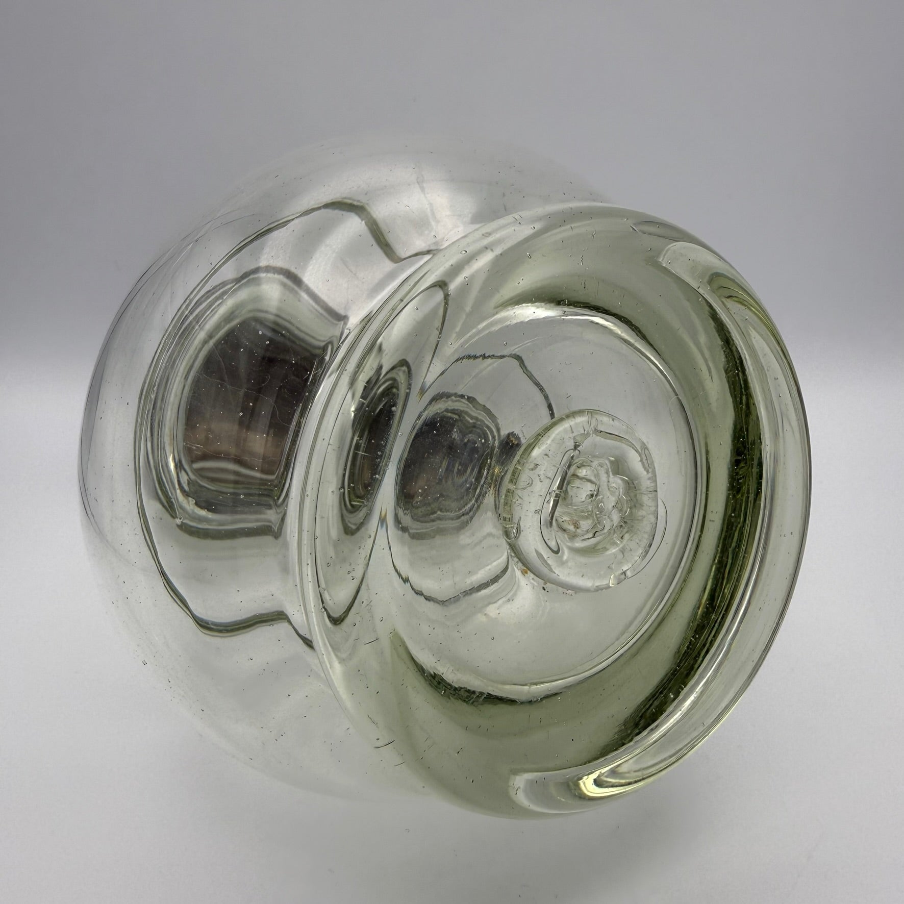 Antikes Waldglas Wein Krug I Zinndeckel I Mundgeblasen Abriss I Historismus um 1900 I 25 cm Showroom Ansbach