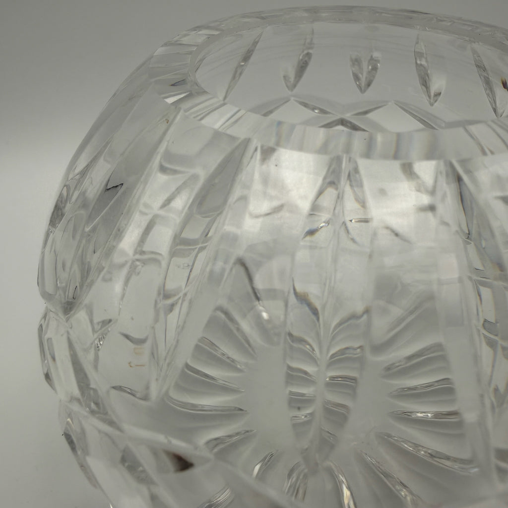Vintage Kristall Vase I Kugelform I Waffelschliff I Kristallglas I Schwer I 9,5 cm Showroom Ansbach