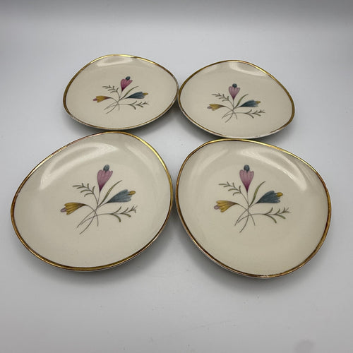 4er Set Mitterteich Bavaria Konfektteller I Nierenform 50er Jahre I Dekor 8305 I Mid-Century Vintage I 11,2 cm Mitterteich Bavaria