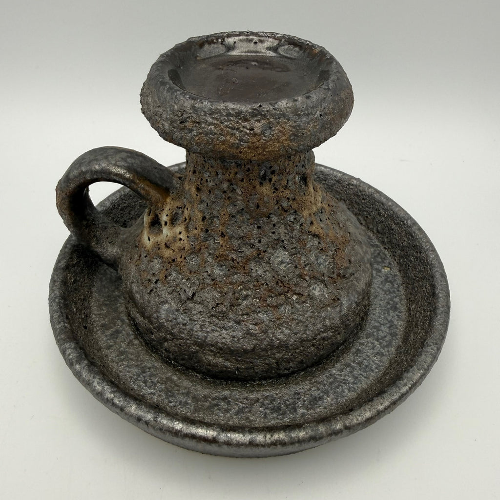 Jopeko Brutalist Keramik Kerzenständer I Kammerleuchter Fat Lava 1970er I West Germany Vintage I 13,5 cm Jopeko