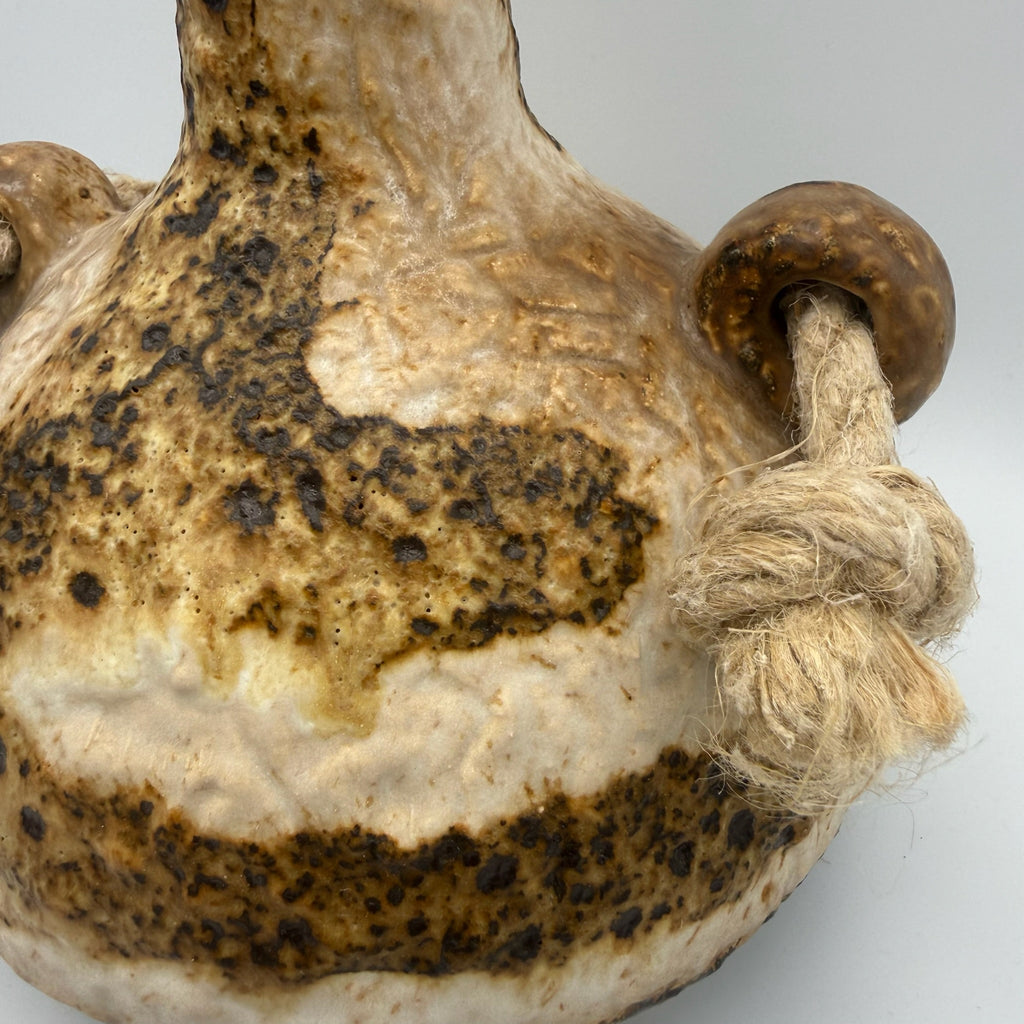 Dümler & Breiden Fat Lava Vase 1105-22 I Kordel-Dekor Braun Beige Schwarz I WGP Kunstkeramik Mid-Century ca. 1970 Dümler & Breiden