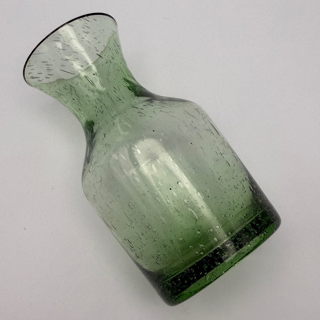 Kleine Vintage Bullicante Vase Grün I Blasenglas Solitärvase 1970er I Mid-Century Moosgrün Kunstglas 11,7 cm Showroom Ansbach