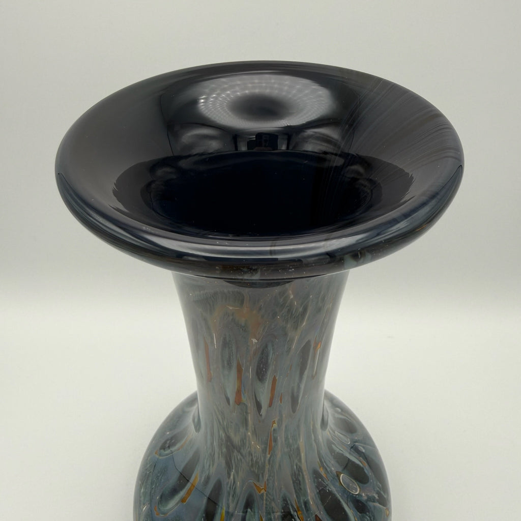 Eisch Studioglas Vase I Signiert & Etikett I Iridisierend Poesie in Glas 70er 80er I Handarbeit 22,3 cm Glashütte Eisch