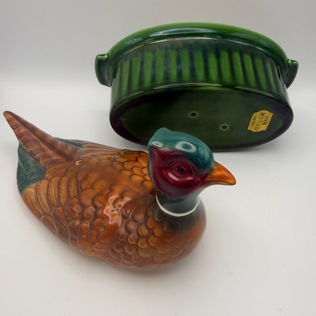 2er Set Frz. Ur-Pastetenformen 1950er I Ente & Fasan Terre a Feu I Unbenutzt Showroom Ansbach