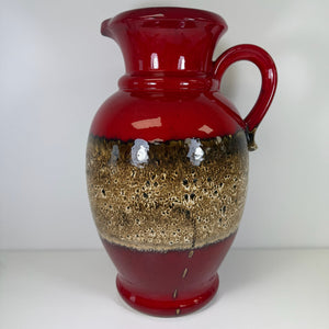 XL Scheurich Fat Lava Bodenvase 601-49 I West Germany I 49 cm I Keramikvase Rot Braun