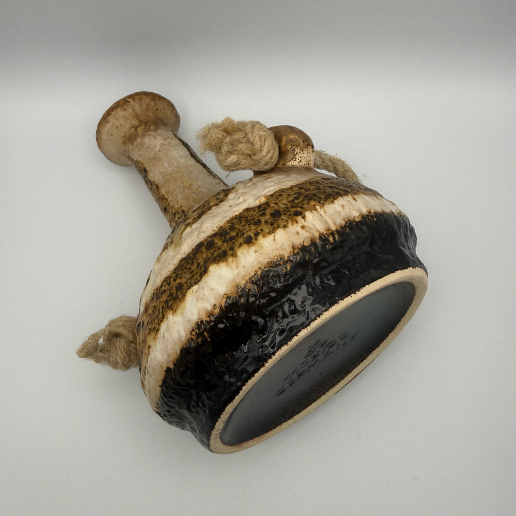 Dümler & Breiden Fat Lava Vase 1105-22 I Kordel-Dekor Braun Beige Schwarz I WGP Kunstkeramik Mid-Century ca. 1970 Dümler & Breiden