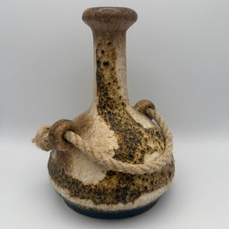 Dümler & Breiden Fat Lava Vase 1105-22 I Kordel-Dekor Braun Beige Schwarz I WGP Kunstkeramik Mid-Century ca. 1970 Dümler & Breiden