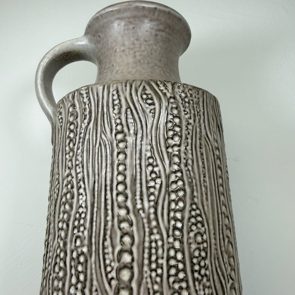 XL Carstens Tönnieshof Bodenvase 45 cm I Modell 7652-45 I Brutalismus Relief Vase Beige Grau 1970er West German Pottery I Makellos Carstens Tönnieshof