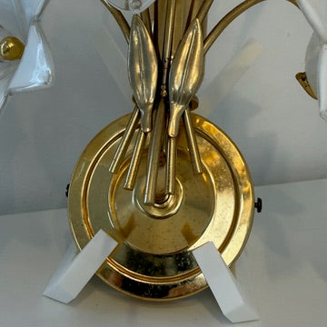 3tlg. Paolo Venini Murano Glas Florentiner Set I 3-flammiger Kronleuchter & 2 Wandlampen 1970er I Italienisches Design Chrom I Rarität Showroom Ansbach