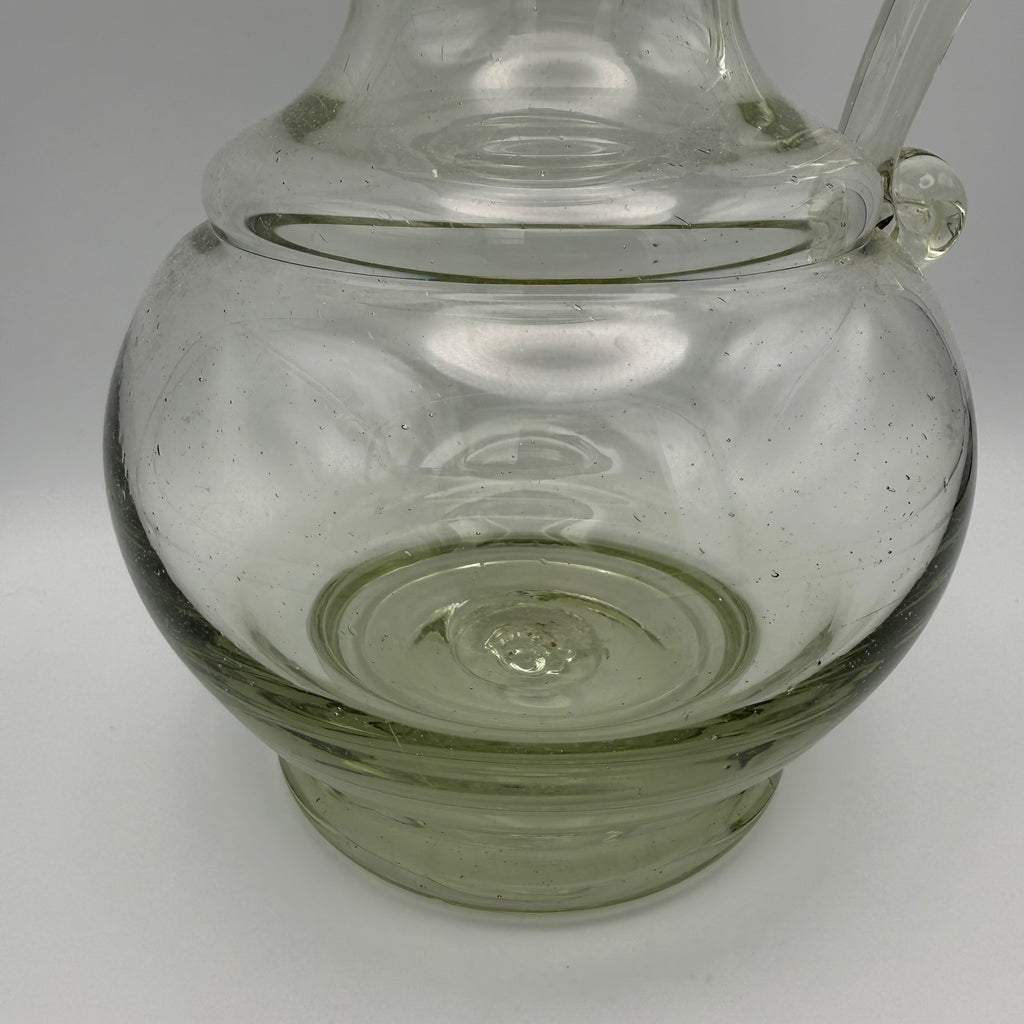 Antikes Waldglas Wein Krug I Zinndeckel I Mundgeblasen Abriss I Historismus um 1900 I 25 cm Showroom Ansbach