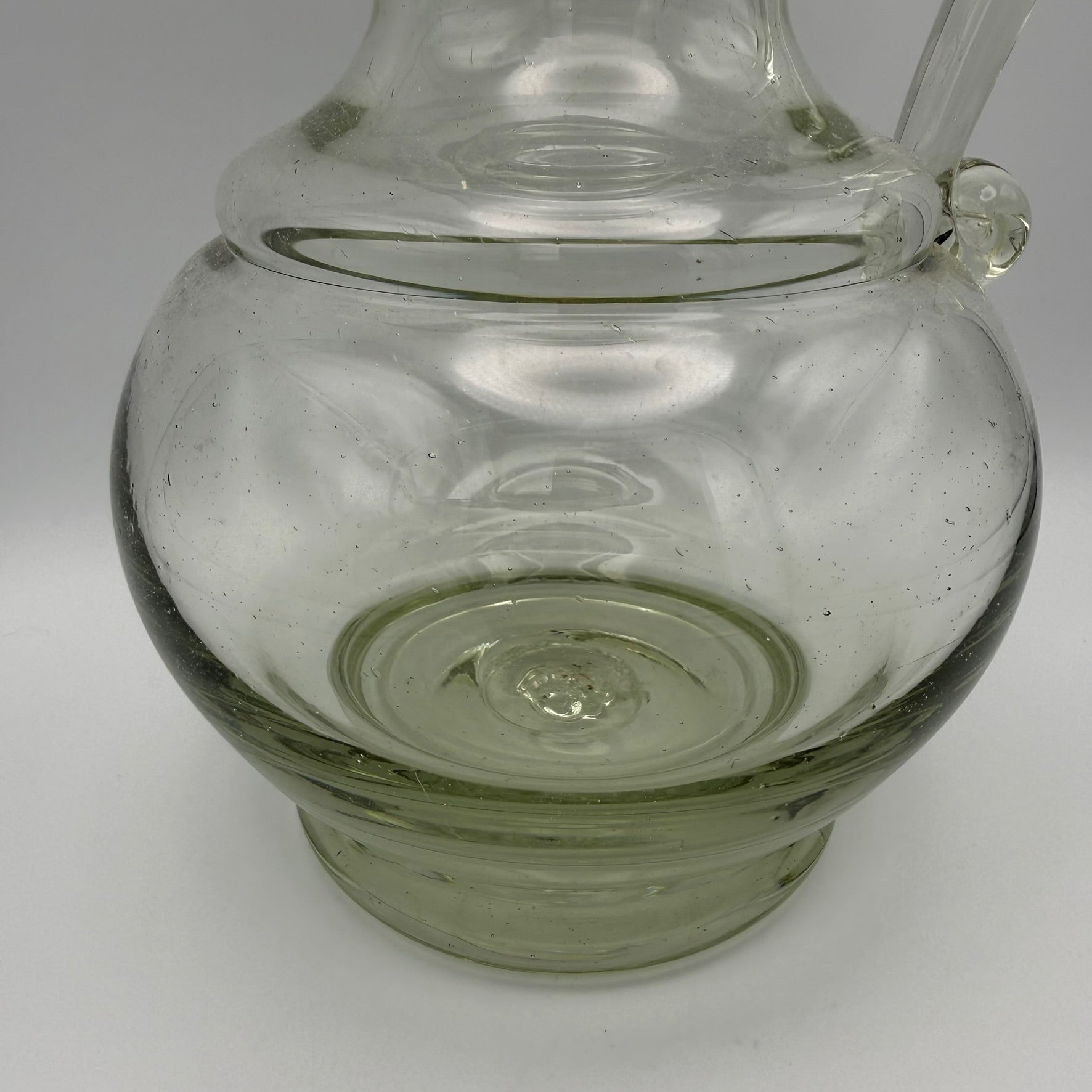 Antikes Waldglas Wein Krug I Zinndeckel I Mundgeblasen Abriss I Historismus um 1900 I 25 cm Showroom Ansbach