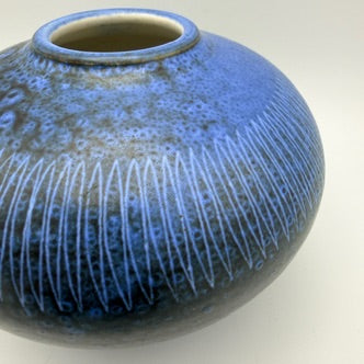 Thoms Keramik Vase Blau Signiert Studio Keramik Mid Century 8,5 cm Thoms Keramik