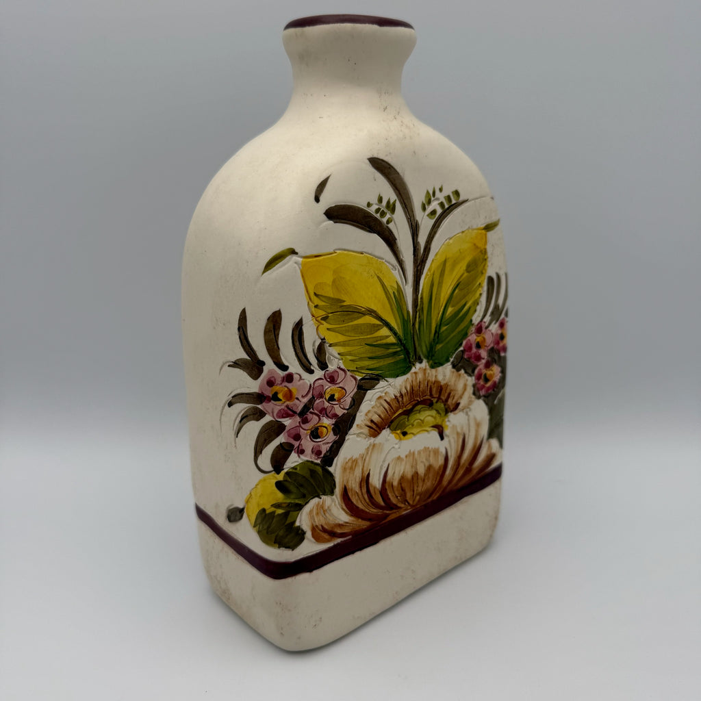 Original Toscana Keramik Flasche Handbemalt Blumen Blau Ölflasche Majolika Italien Showroom Ansbach