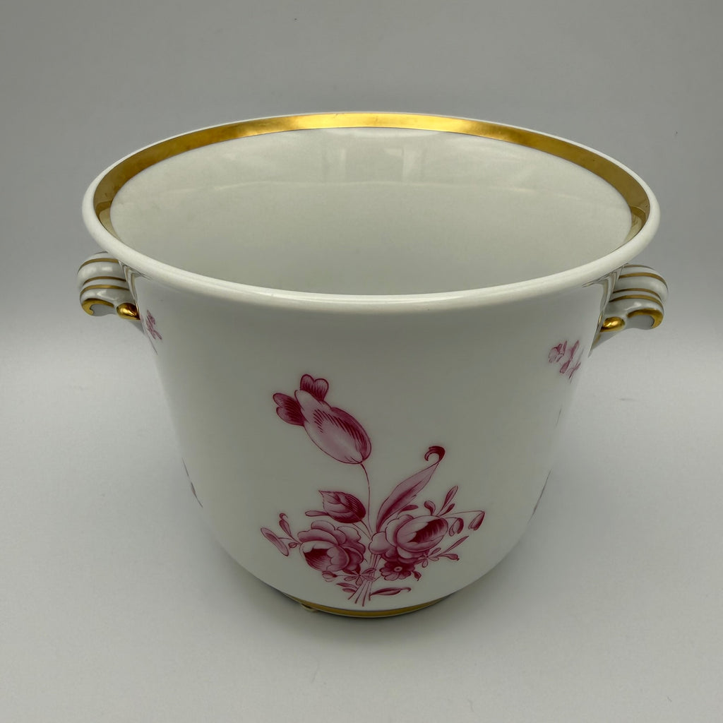 Hutschenreuther Selb Cachepot I Übertopf I Dresden Purpur Rose I Golddekor I Vintage 1950er I 13 cm Hutschenreuther