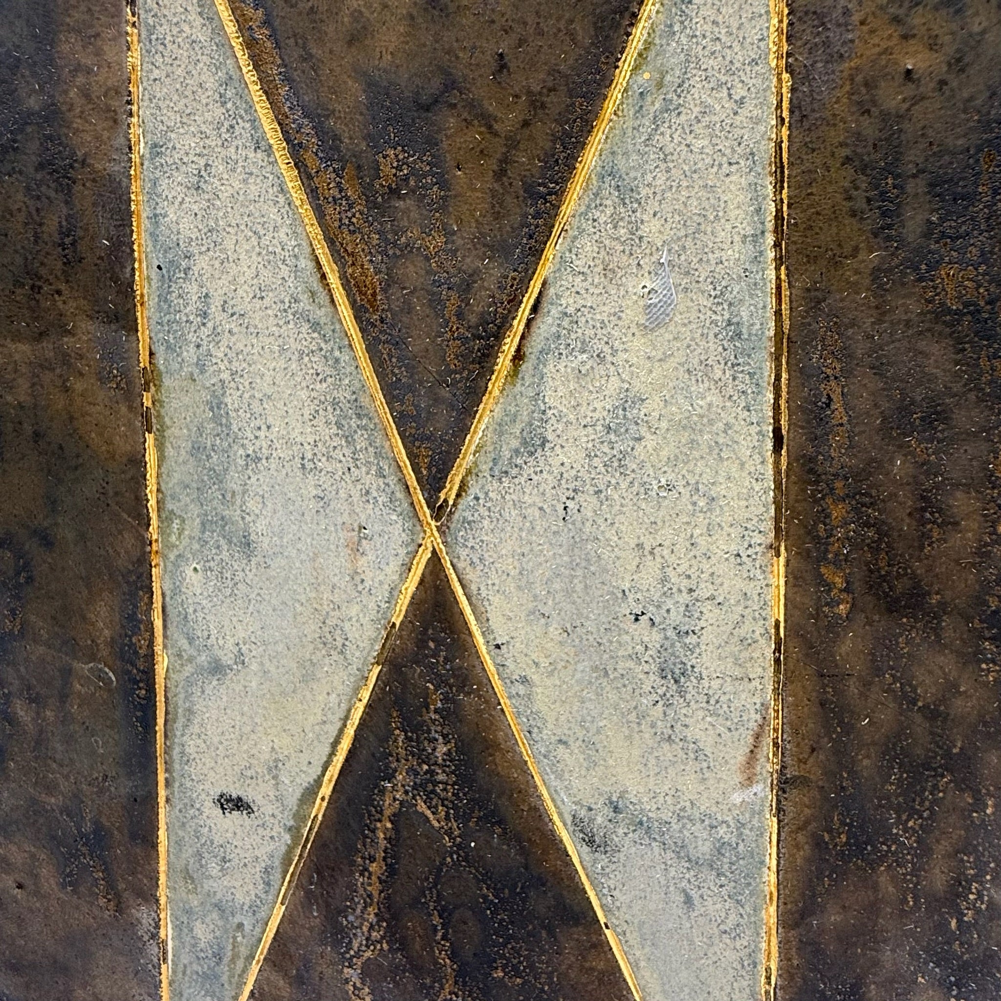 Karlsruher Majolika Art Déco Prunkvase 2193 I Geometrische Diamantform I Goldstaffage 1930er I Sammlerstück 28 cm Karlsruher Majolka