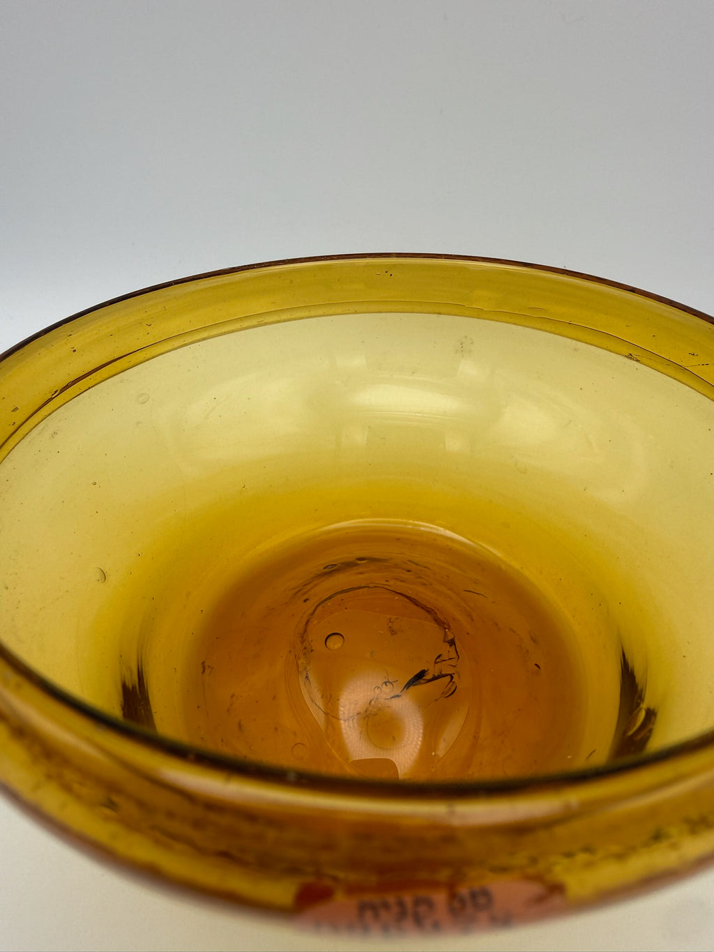 Vintage Judaica Glas Schale Israel Luxus Steuermarke Bat Sheva Mundgeblasen 60er Showroom Ansbach