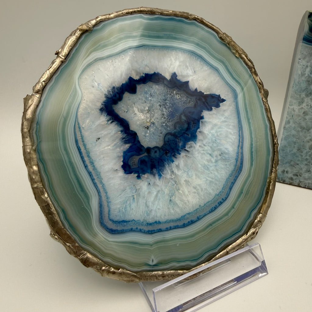 Große Achat Geode I Amethyst Kristall Zentrum I Poliertes Paar I Naturobjekt I 1 kg Showroom Ansbach