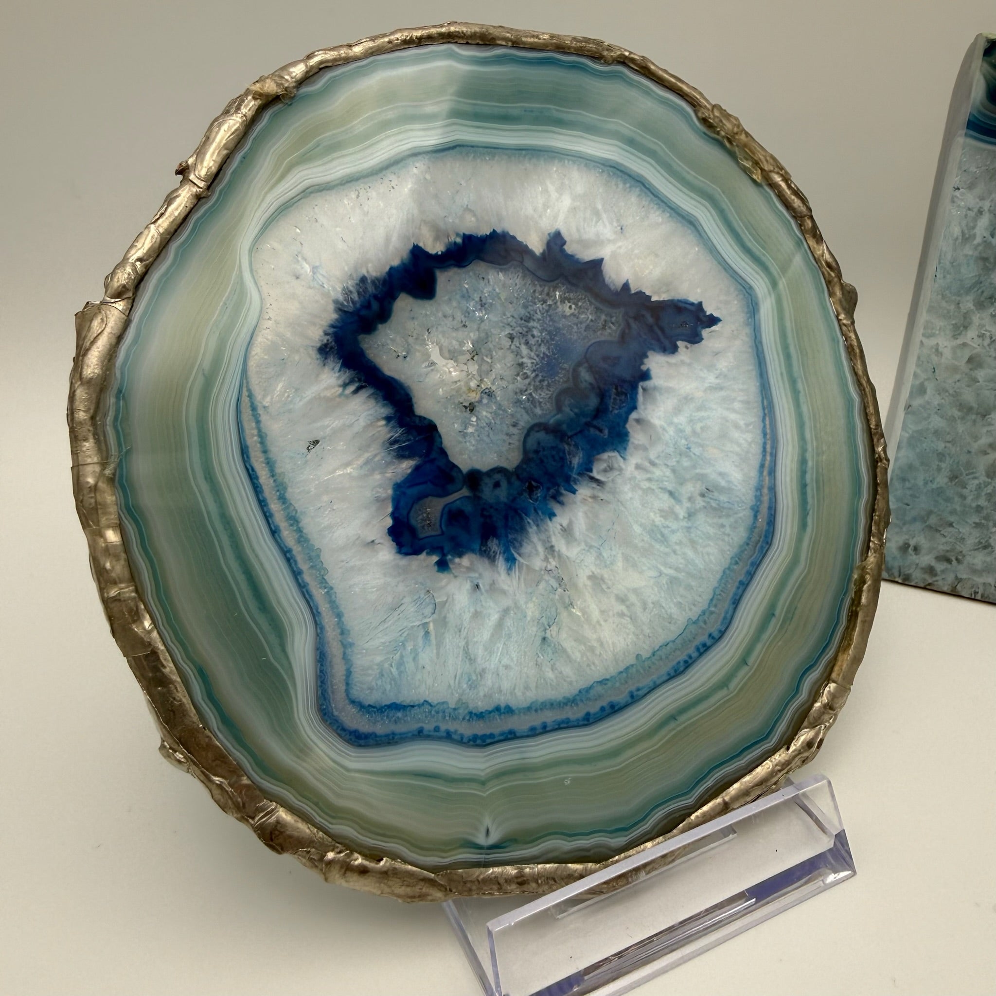 Große Achat Geode I Amethyst Kristall Zentrum I Poliertes Paar I Naturobjekt I 1 kg Showroom Ansbach