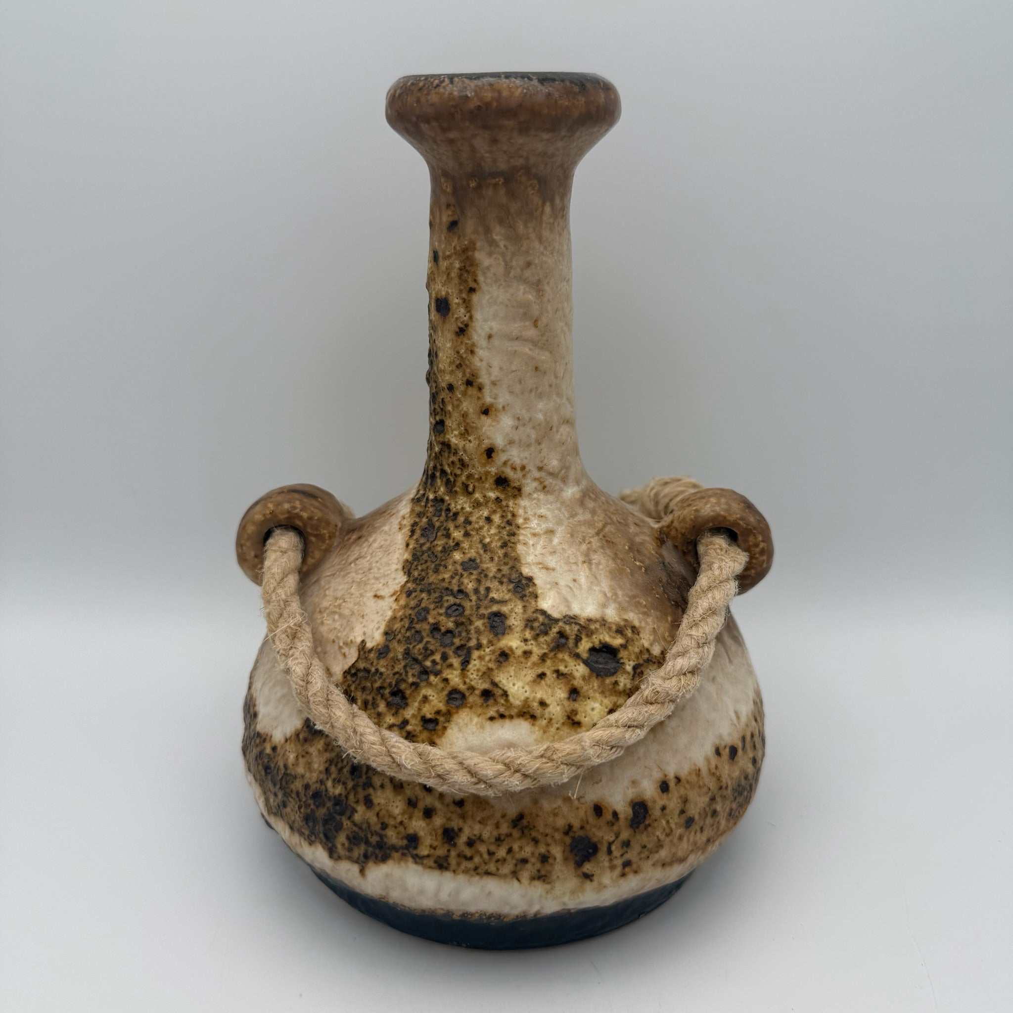 Dümler & Breiden Fat Lava Vase 1105-22 I Kordel-Dekor Braun Beige Schwarz I WGP Kunstkeramik Mid-Century ca. 1970 Dümler & Breiden