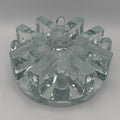 Massives Vintage Glas Stövchen I 1970er Eisglas Optik I Schwerer Teewärmer Brutalismus I Makellos 1,7 kg Showroom Ansbach