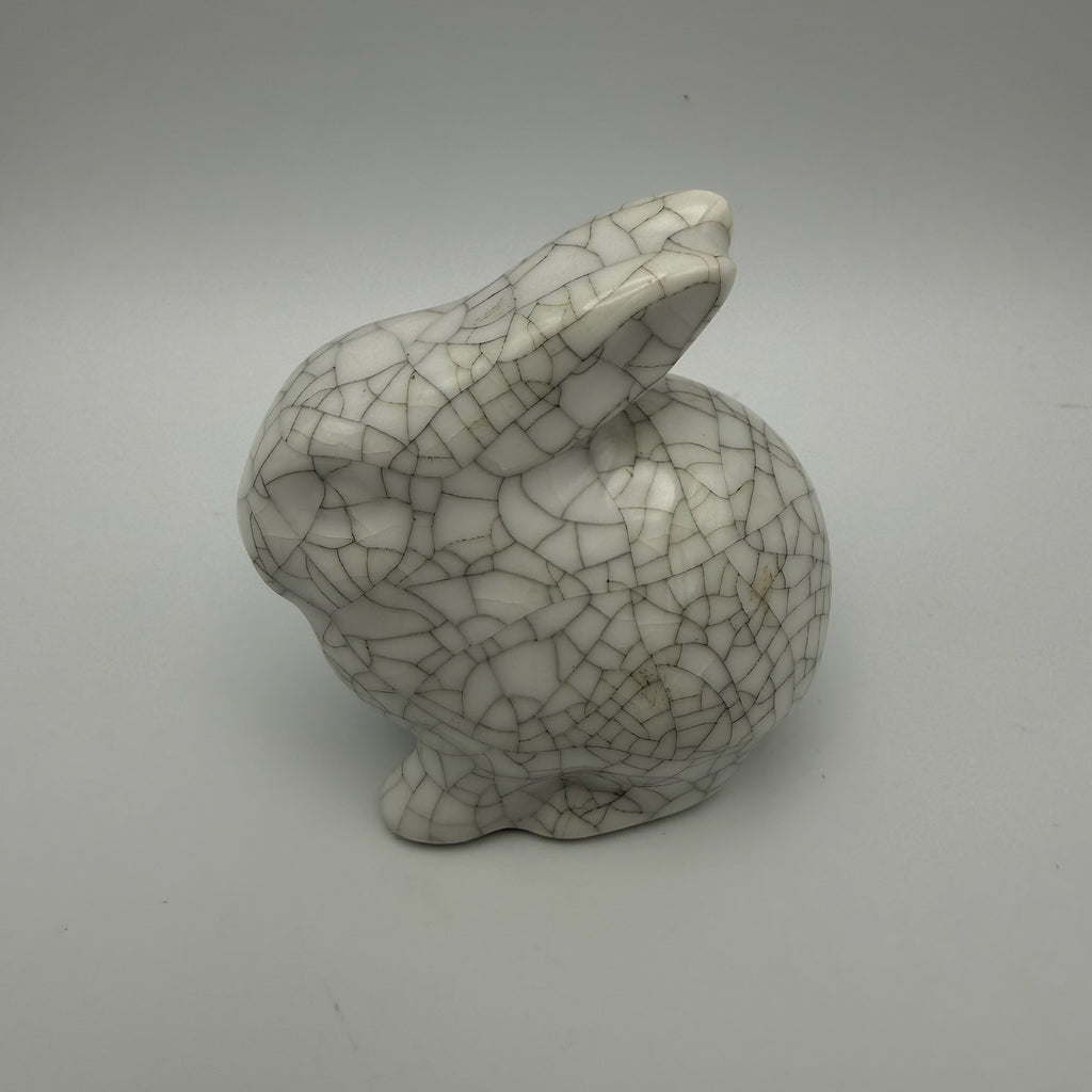 Lichte VEB Porzellan Hase I DDR Design I Walter Bosse Stil I Craquelé I Signiert I 7 cm Lichte VEB