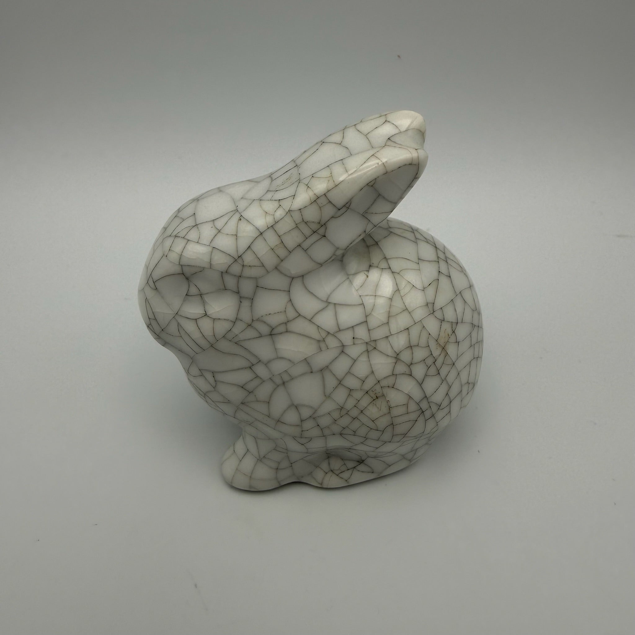 Lichte VEB Porzellan Hase I DDR Design I Walter Bosse Stil I Craquelé I Signiert I 7 cm Lichte VEB
