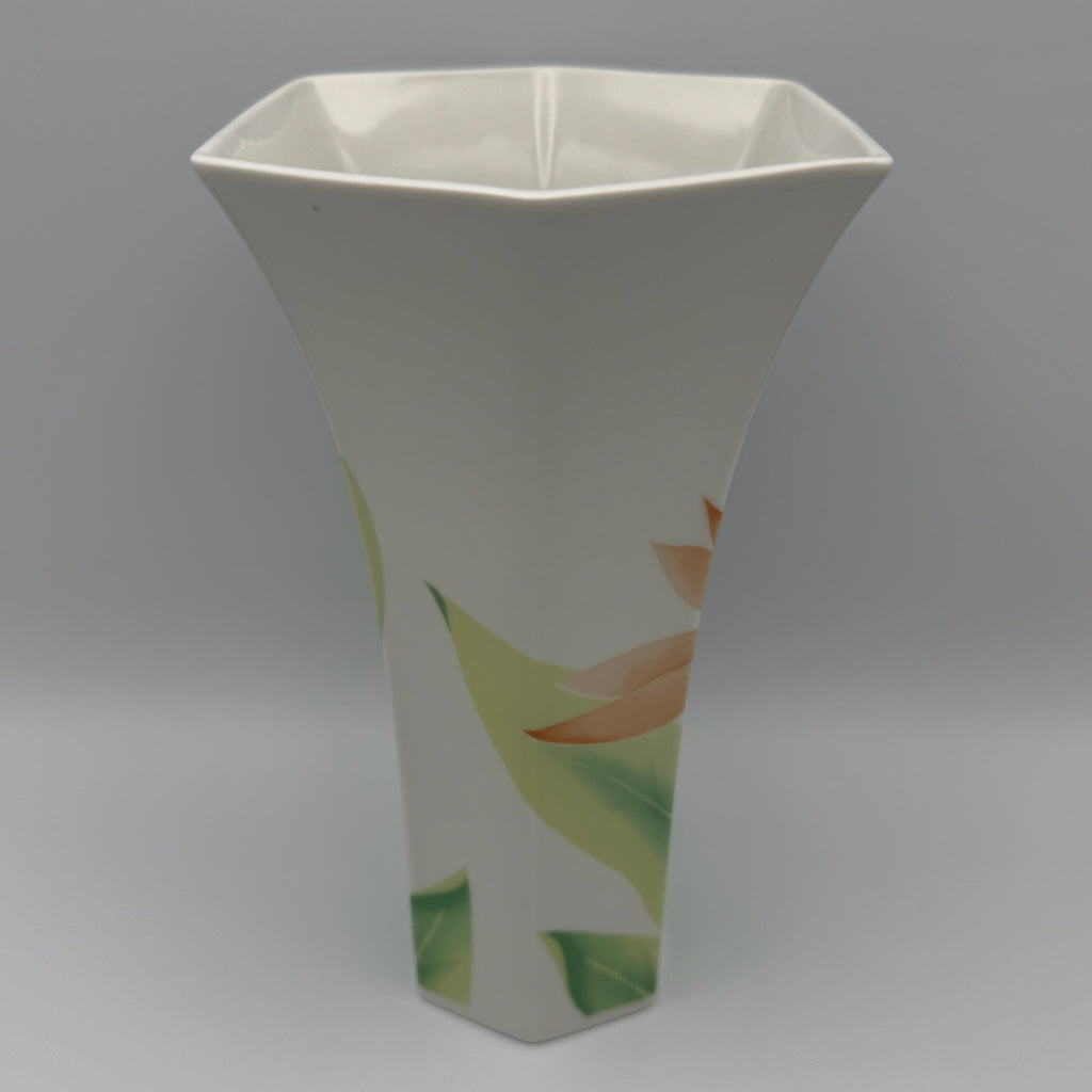 Vintage Scherzer Porzellan Vase Trichtervase Strelitzie 80er Jahre Memphis Op Art Showroom Ansbach