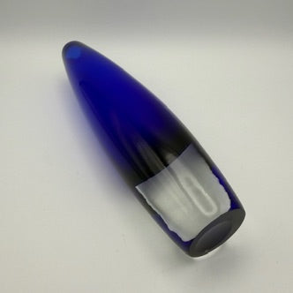Sven Palmqvist für Orrefors Kunstglas Vase I Kobaltblau Sommerso Keulenvase Schweden 1950er I Skandinavisches Design 21,5 cm Orrefors