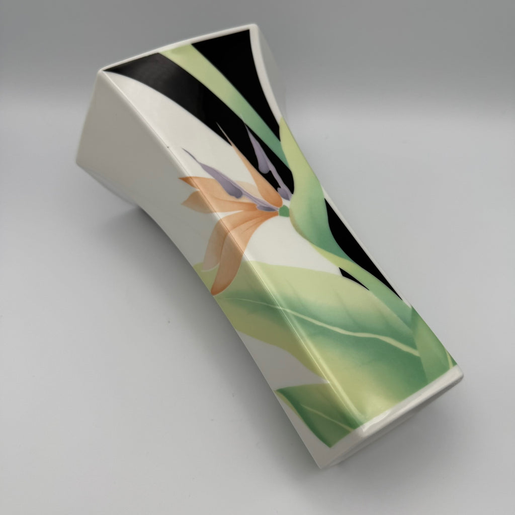 Vintage Scherzer Porzellan Vase Trichtervase Strelitzie 80er Jahre Memphis Op Art Showroom Ansbach