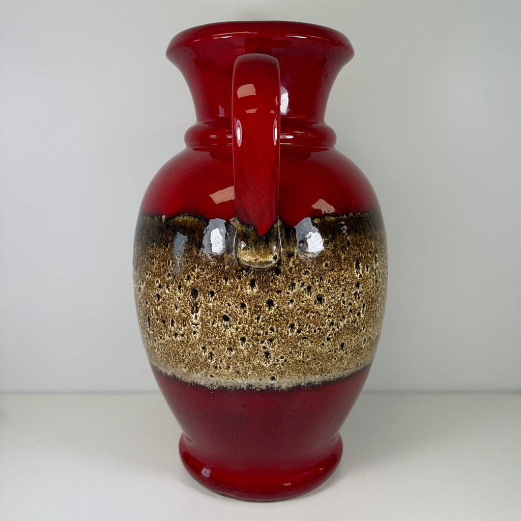 XL Scheurich Fat Lava Bodenvase 601-49 I West Germany I 49 cm I Keramikvase Rot Braun Scheurich