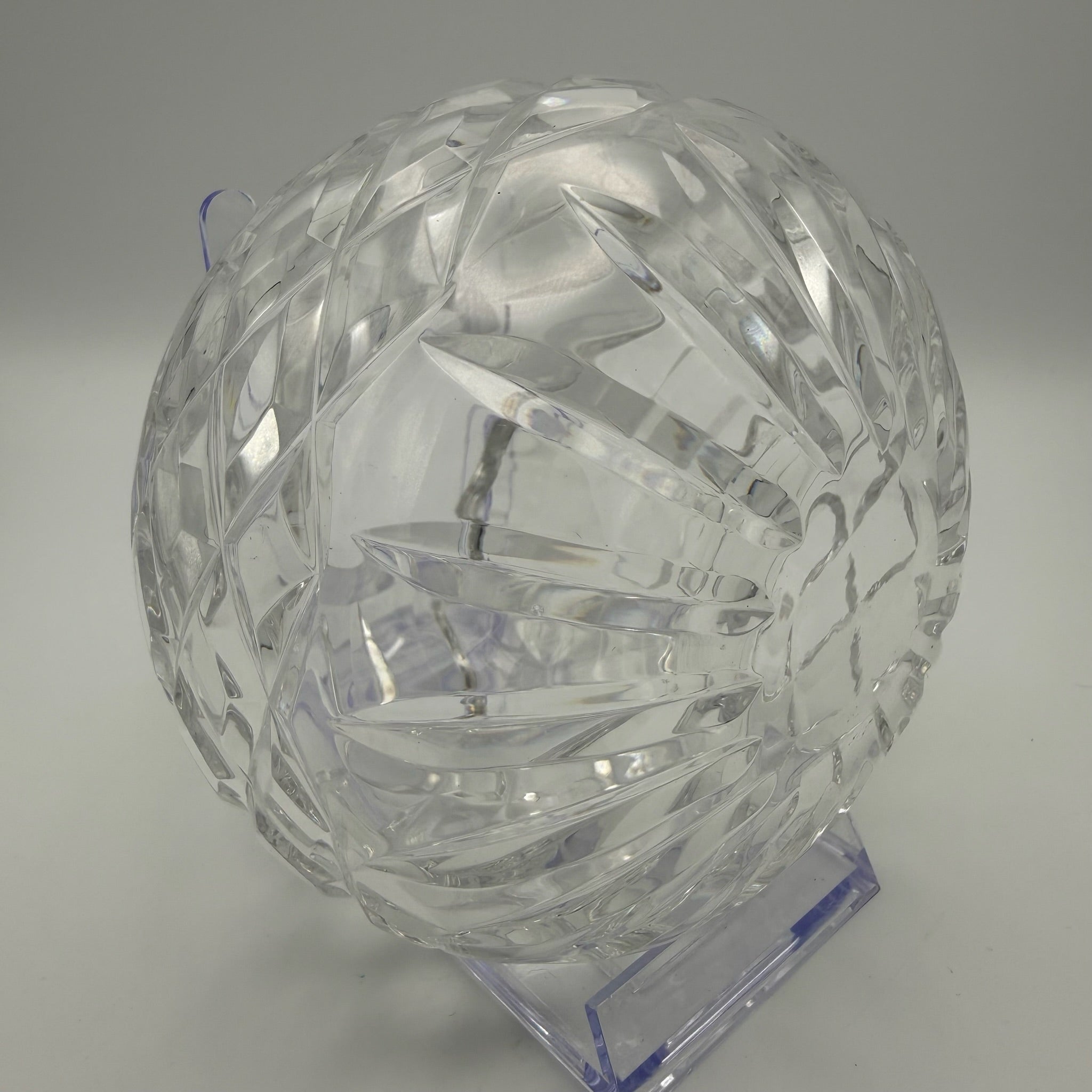 Vintage Kristall Vase I Kugelform I Waffelschliff I Kristallglas I Schwer I 9,5 cm Showroom Ansbach