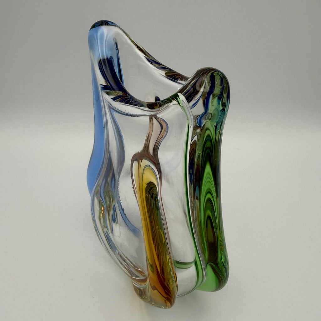 Sklo Union Rhapsody Glas Vase František Zemek Tschechoslowakei 60er Vintage 1143g Sklo Union