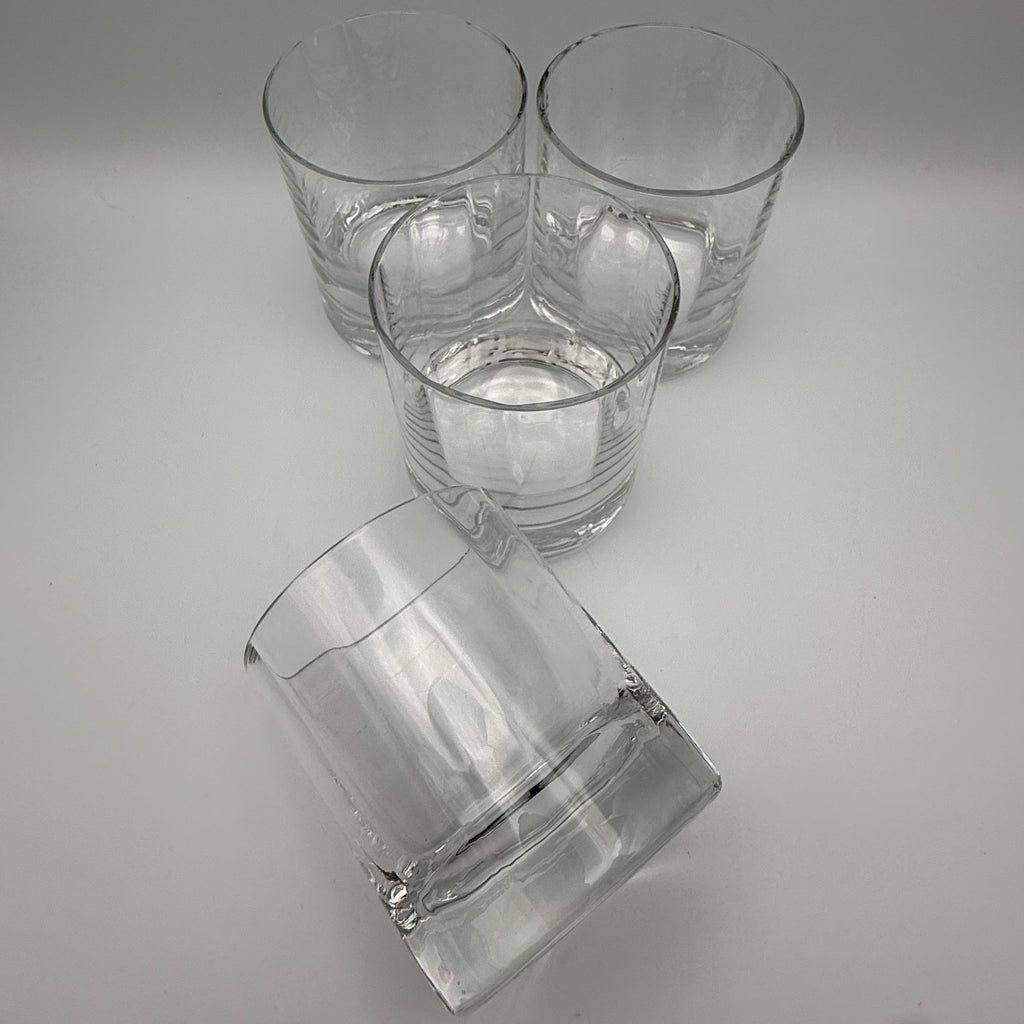 4x Vintage Whiskygläser Set Klar Bleikristall Whiskybecher Tumbler schwer 1544g Showroom Ansbach