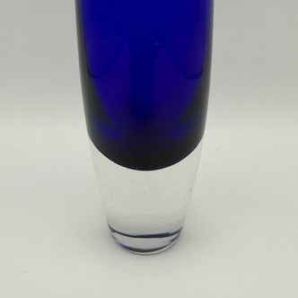 Sven Palmqvist für Orrefors Kunstglas Vase I Kobaltblau Sommerso Keulenvase Schweden 1950er I Skandinavisches Design 21,5 cm Orrefors