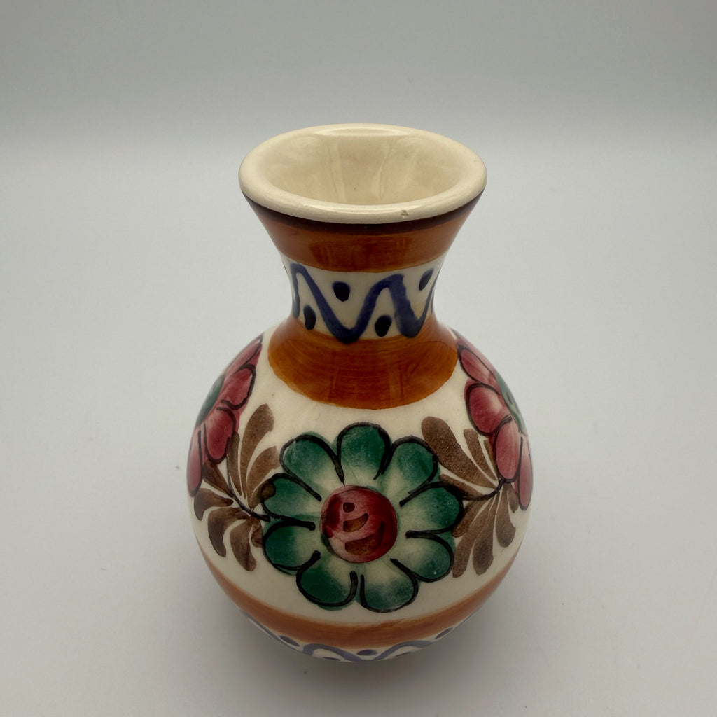 Vintage Tiroler Majolika Schwaz Vase Handbemalt Alpenblumen Keramik 50er 60er Tiroler Mojolika