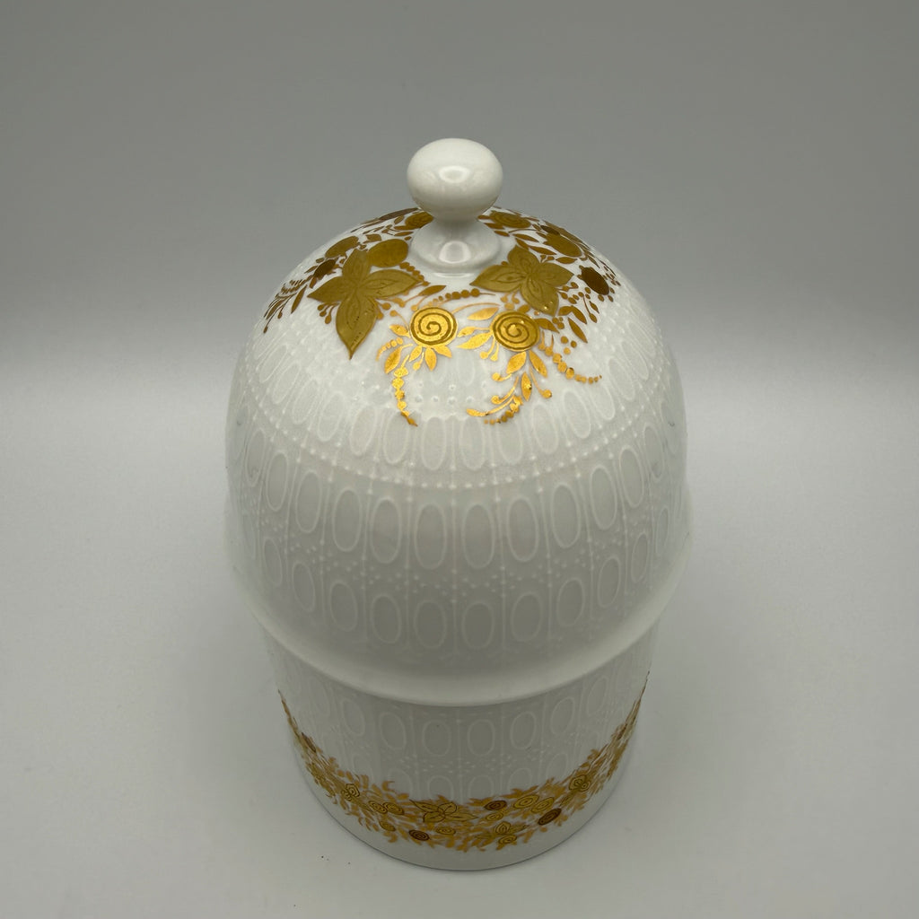Rosenthal Deckeldose Romanze in Gold I Design Bjørn Wiinblad I studio-linie Zuckerdose I Vintage 15 cm Rosenthal