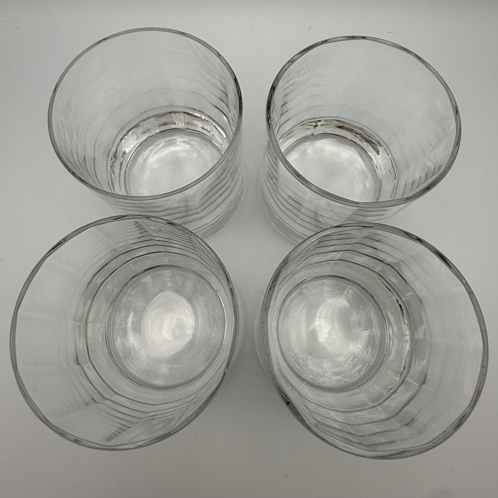 4x Vintage Whiskygläser Set Klar Bleikristall Whiskybecher Tumbler schwer 1544g Showroom Ansbach