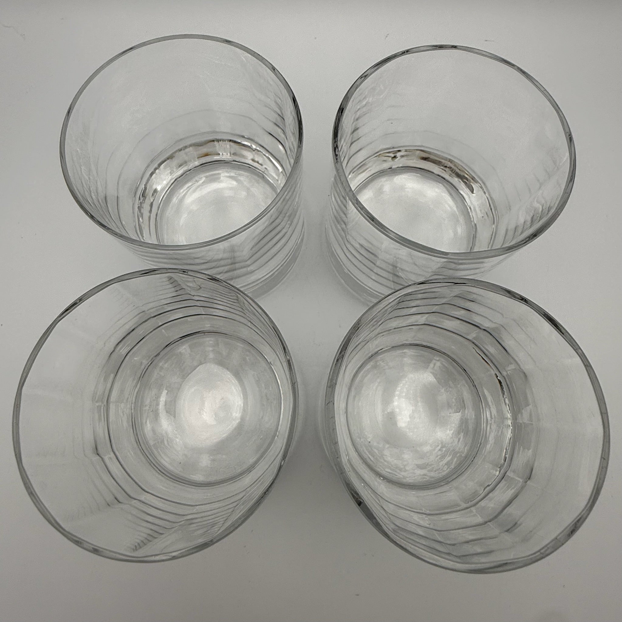4x Vintage Whiskygläser Set Klar Bleikristall Whiskybecher Tumbler schwer 1544g Showroom Ansbach