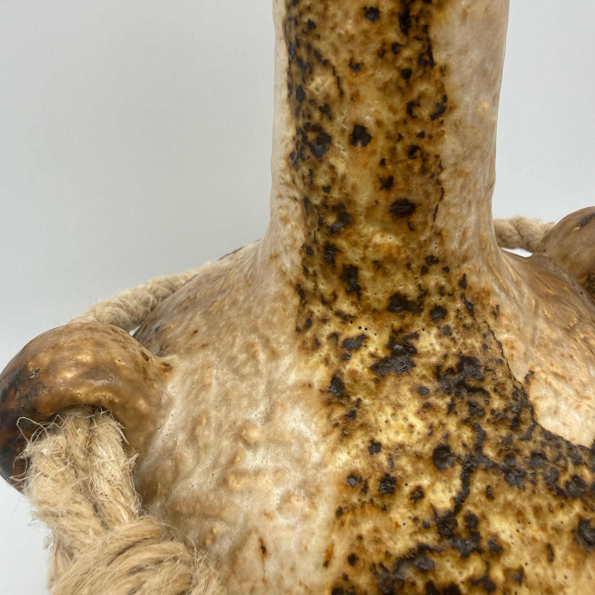 Dümler & Breiden Fat Lava Vase 1105-22 I Kordel-Dekor Braun Beige Schwarz I WGP Kunstkeramik Mid-Century ca. 1970 Dümler & Breiden