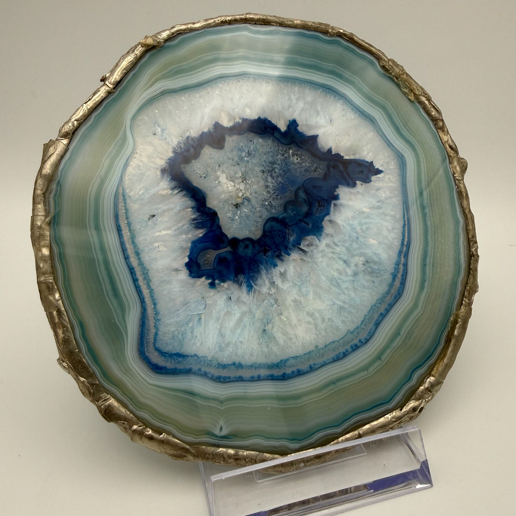 Große Achat Geode I Amethyst Kristall Zentrum I Poliertes Paar I Naturobjekt I 1 kg Showroom Ansbach